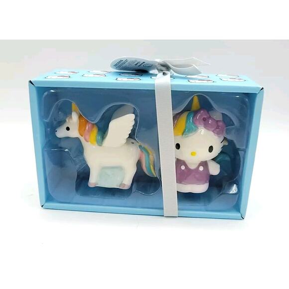 Blue Sky Clayworks X Sanrio HELLO KITTY UNICORN Salt & Pepper Shakers New - Picture 1 of 5